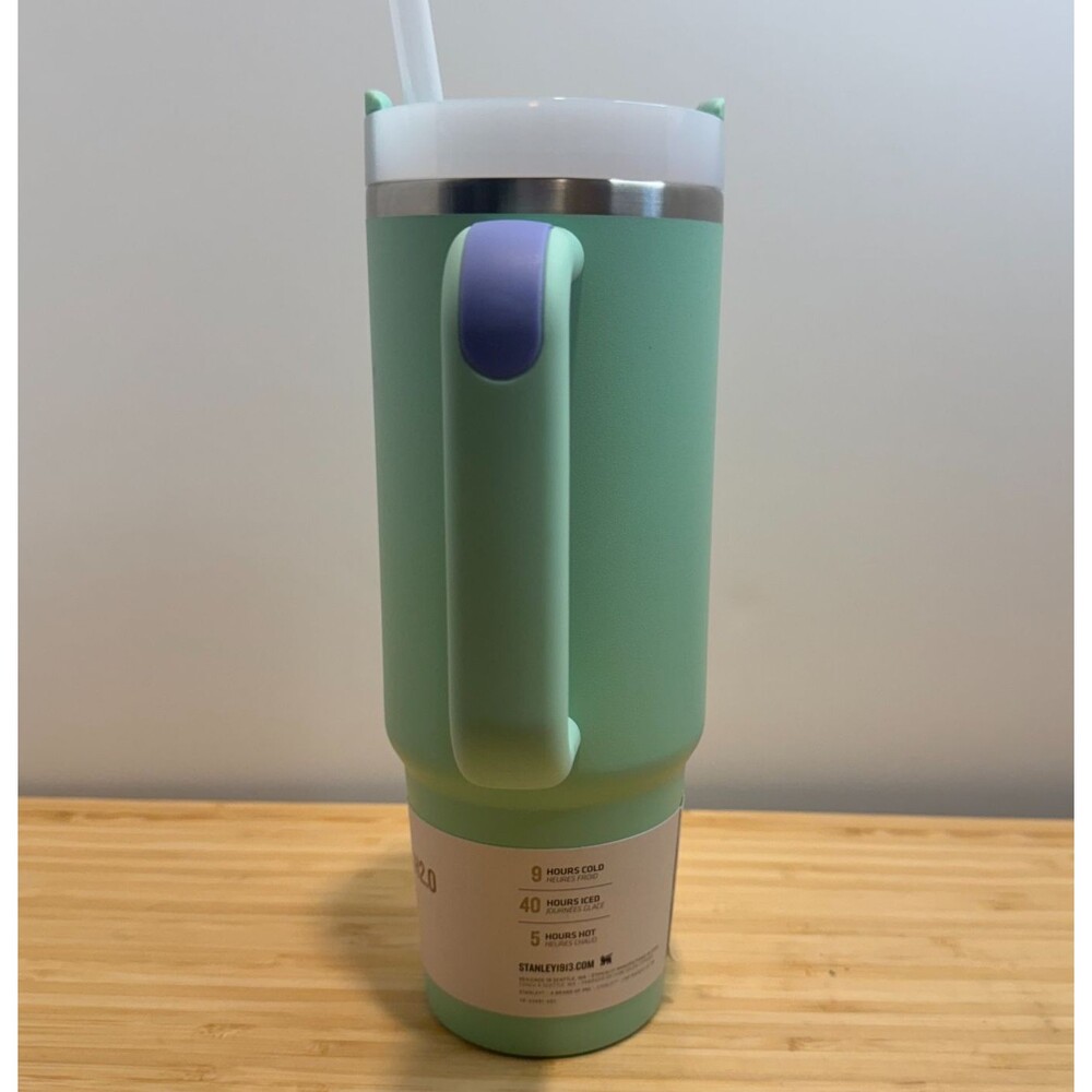 Stanley Quencher H2.0 FlowState 30 oz Tumbler Mint Green Purple NWT - Picture 7 of 13